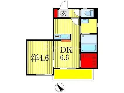 シャーメゾン祐(1DK/1階)の間取り写真