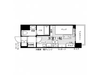 学生会館 アルク河原町(ワンルーム/4階)の間取り写真