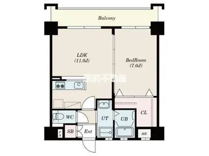 レジデンス東櫛原(1LDK/2階)の間取り写真
