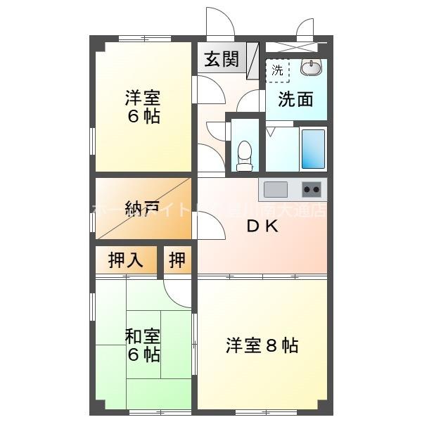 フィオーレ大山I(3DK/3階)の間取り写真