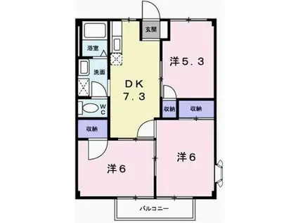 アメニティハイツ(3DK/2階)の間取り写真