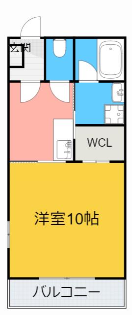 プルミエール重原(1K/1階)の間取り写真