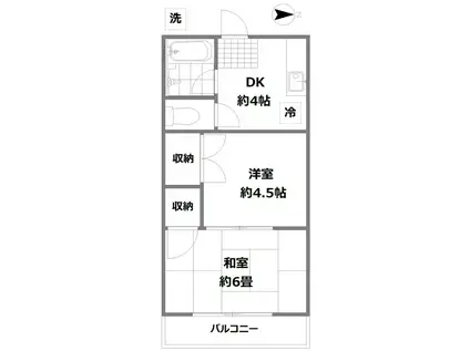 MKハイム(2K/2階)の間取り写真