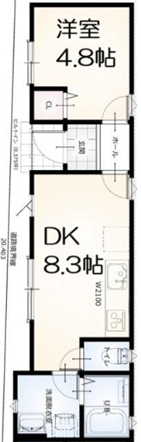 グランソフィア内野本郷(1LDK/1階)の間取り写真