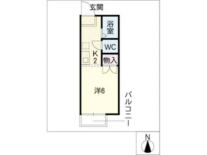 リバティスクエア(1K/2階)の間取り写真