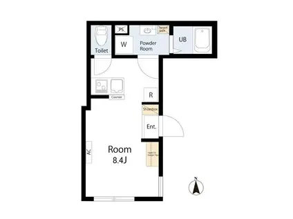 FLAP東久留米(ワンルーム/1階)の間取り写真