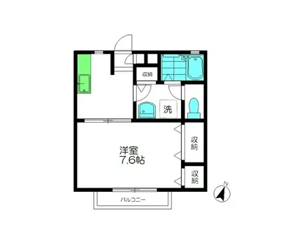 パストラルB棟(1K/2階)の間取り写真