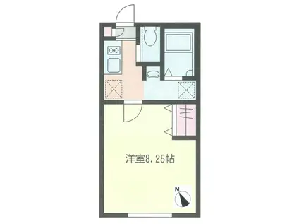 GRAND CHARIOT(1K/2階)の間取り写真