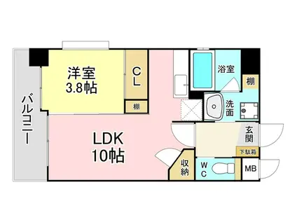 プルーム真鶴(1LDK/6階)の間取り写真