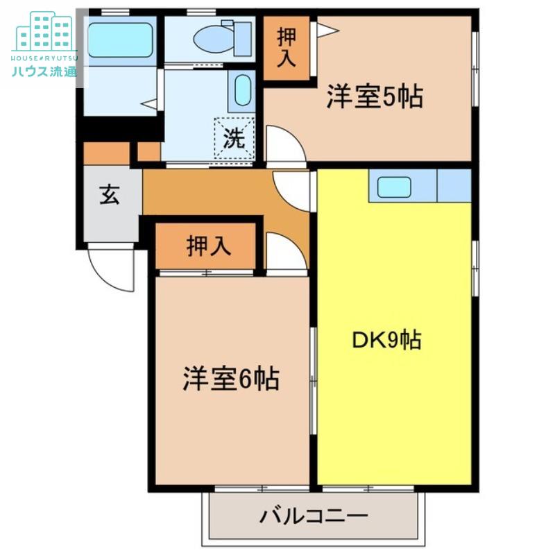 フレグランスヒルズ(2DK/2階)の間取り写真