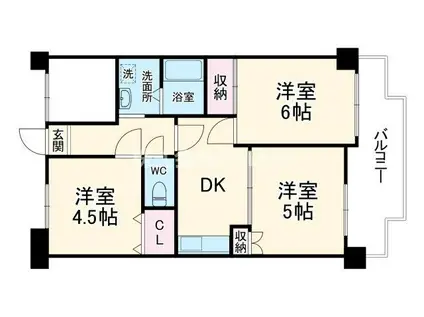 友井グレイス(3DK/4階)の間取り写真