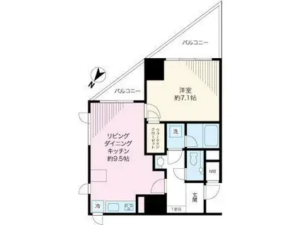 アトラスヒルズ文京白山(1LDK/15階)の間取り写真