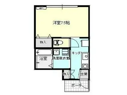 アバンティ太閤山B棟(1K/1階)の間取り写真