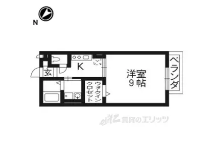 ベルシオン新川端(1K/2階)の間取り写真