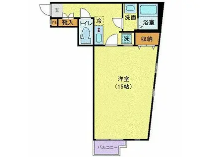 マリオン駒場(1K/2階)の間取り写真