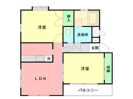 秀英フラッツ(2LDK/3階)の間取り写真