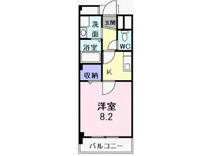 プリンスコート(1K/3階)の間取り写真