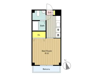 ヴィラフィオーレ1(1K/1階)の間取り写真