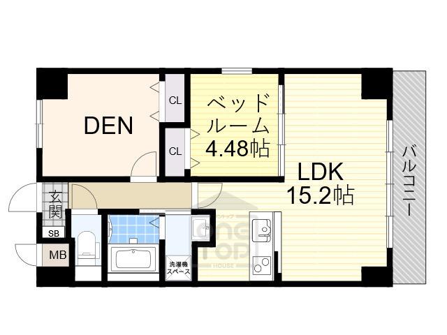 GROOVE豊中レジデンス(1SLDK/4階)の間取り写真