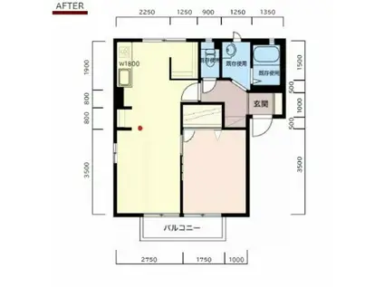 フレグランス四季B(1LDK/1階)の間取り写真