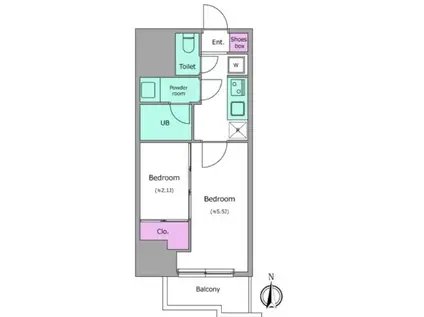 ドゥーエ亀戸III(2K/8階)の間取り写真