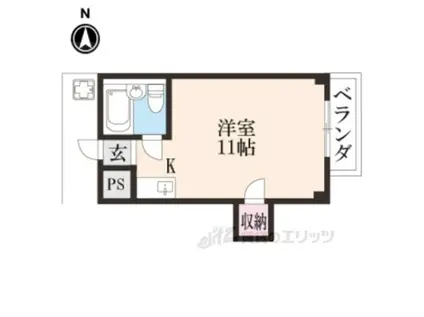 AS-1七條(ワンルーム/4階)の間取り写真