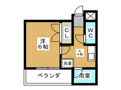 マーメイド(1K/2階)の間取り写真