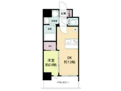 ベルファース三軒茶屋(1DK/1階)の間取り写真