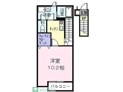 ダイトー南田園B(1K/2階)の間取り写真