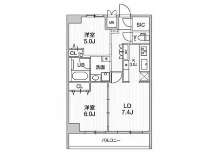 レオーネ南千住II(2LDK/6階)の間取り写真