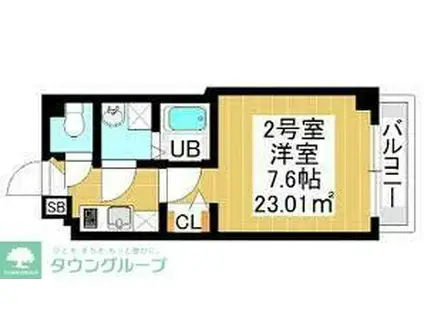 ブルックリンズ西千葉(1K/3階)の間取り写真