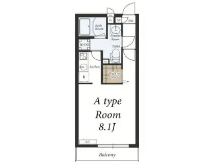 リブリ・スターフラワー(1K/2階)の間取り写真