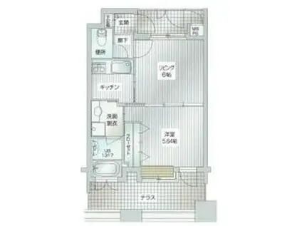 アイビースクエア(1LDK/9階)の間取り写真