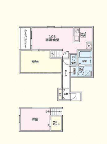 グランオネスト中町(1LDK/1階)の間取り写真