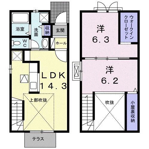 サニーガーデン(2LDK/1階)の間取り写真