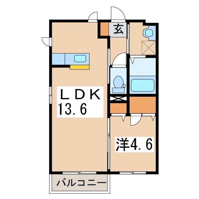 ヴァン・コリーヌ(1LDK/1階)の間取り写真