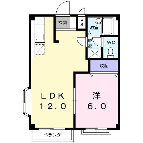 エルディム和(1LDK/2階)の間取り写真