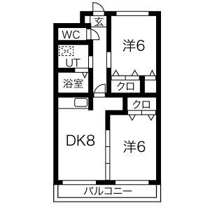 サルビア(2LDK/3階)の間取り写真