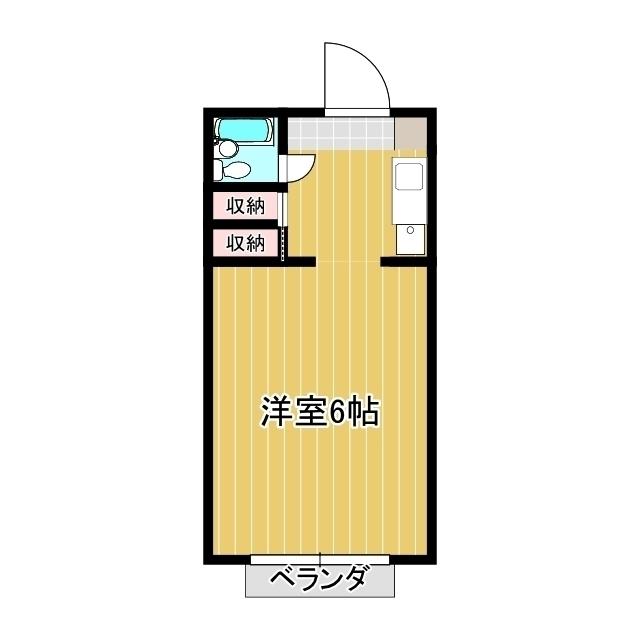 コーポタカハタ(ワンルーム/1階)の間取り写真