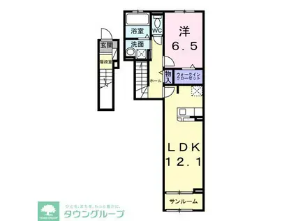 エリオス(1LDK/2階)の間取り写真