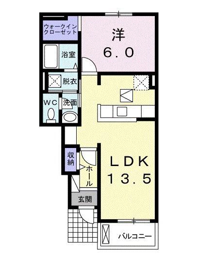 モントレゾール(1LDK/1階)の間取り写真