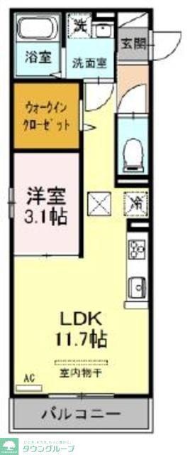ハーヴェストウエスト(1LDK/1階)の間取り写真