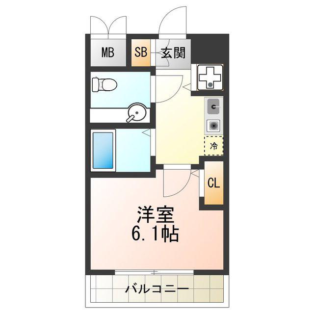 ジュネス東住吉(1K/11階)の間取り写真