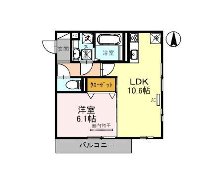 シエロ ベラーノ(1LDK/3階)の間取り写真