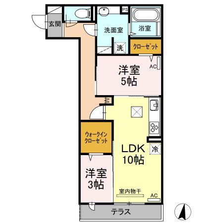 メゾン・ド・キャトルV(2LDK/1階)の間取り写真