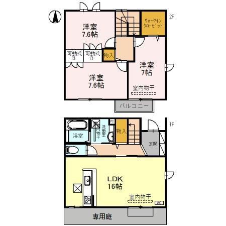 グリーン・フォレストII(3LDK/1階)の間取り写真