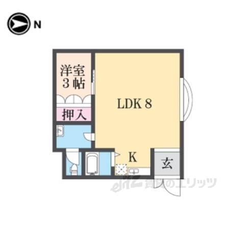 アートハウスなら(1LDK/1階)の間取り写真