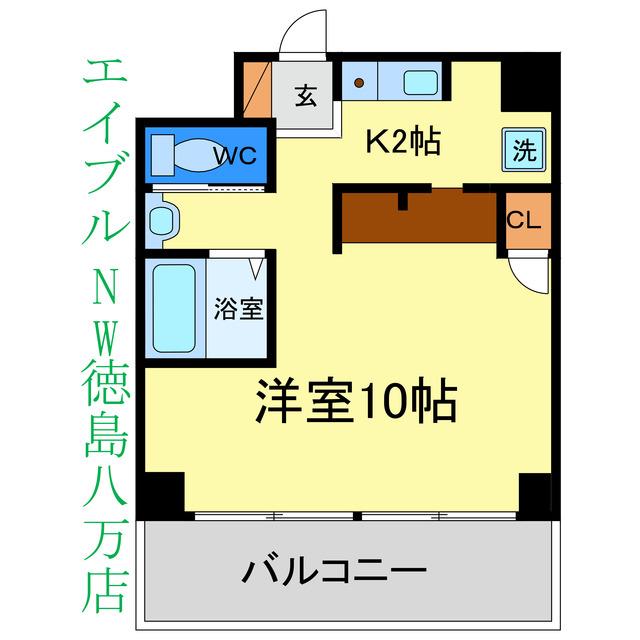 FACEビル(1K/2階)の間取り写真