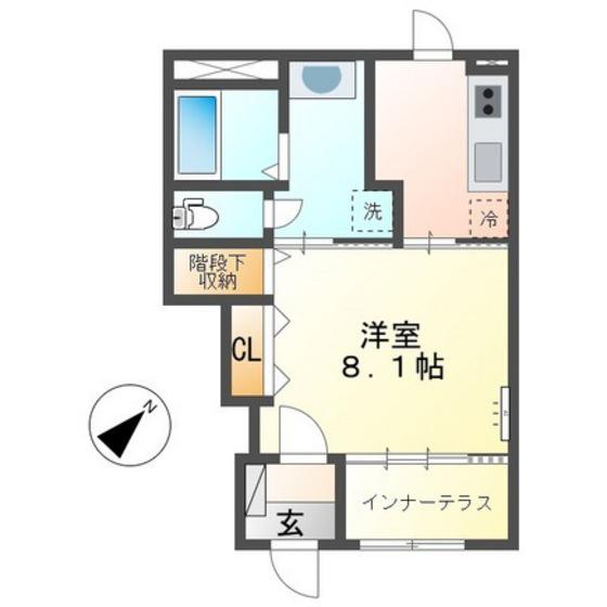 SUN SAISONIII(1K/1階)の間取り写真