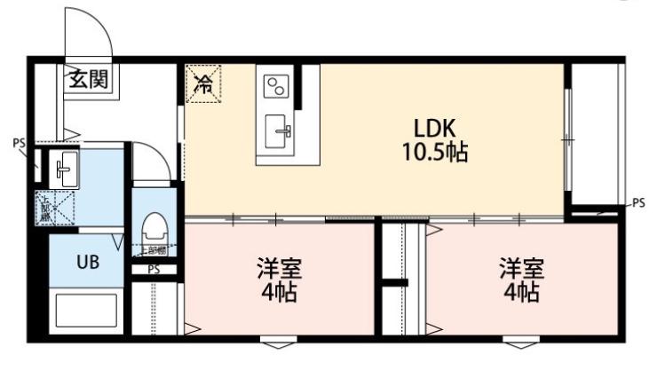RH 西台(2LDK/2階)の間取り写真